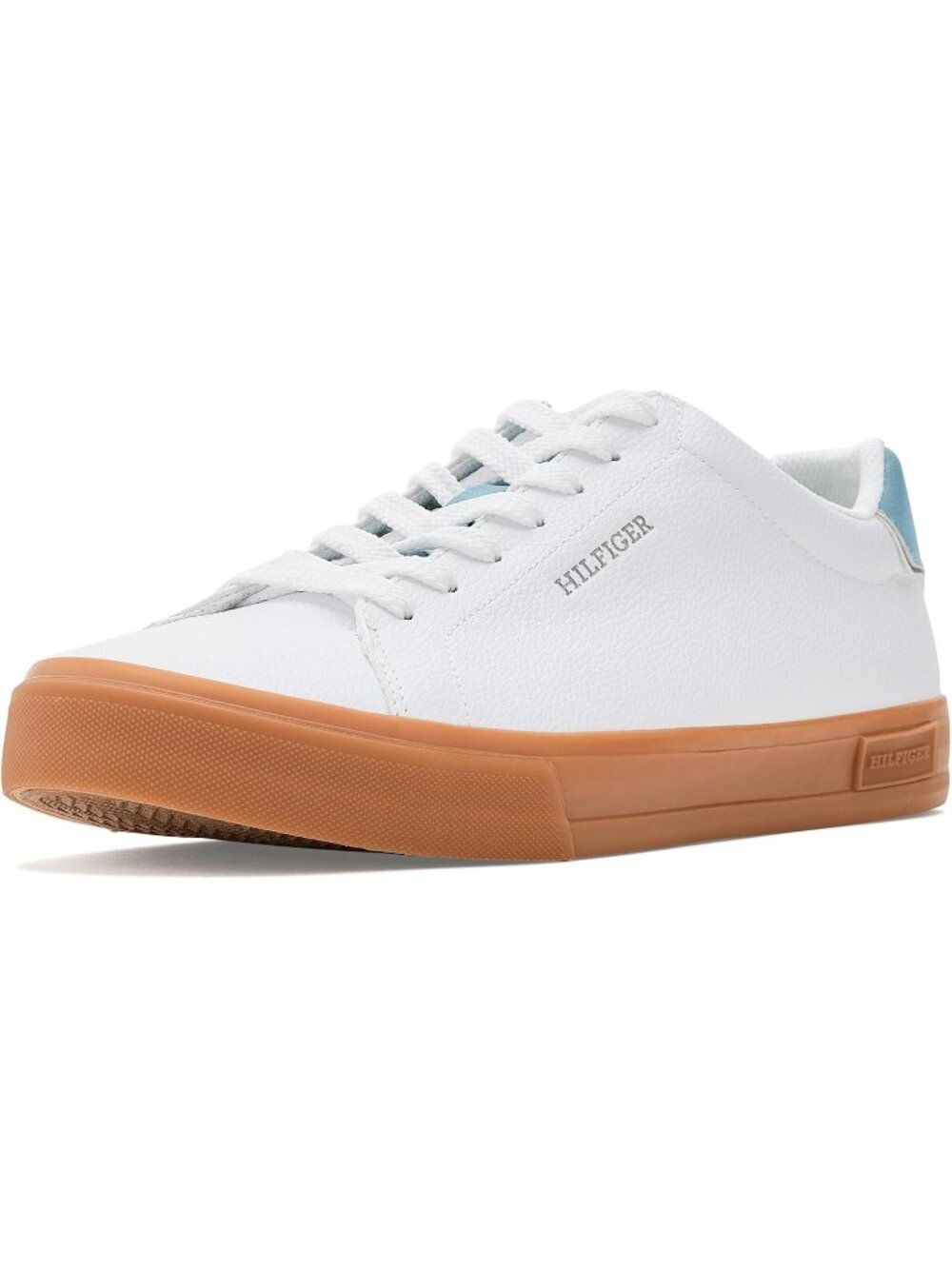 Tommy Hilfiger Men's White Blue Closed Toe Lace Up Casual Rawly Sneakers Shoes